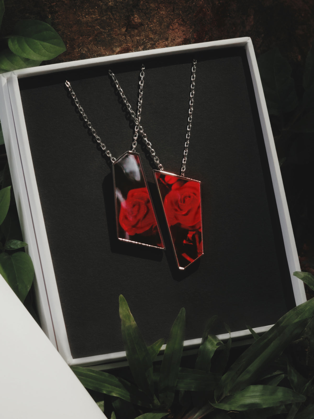 Fragments of a Hologram Rose Necklace (paired)